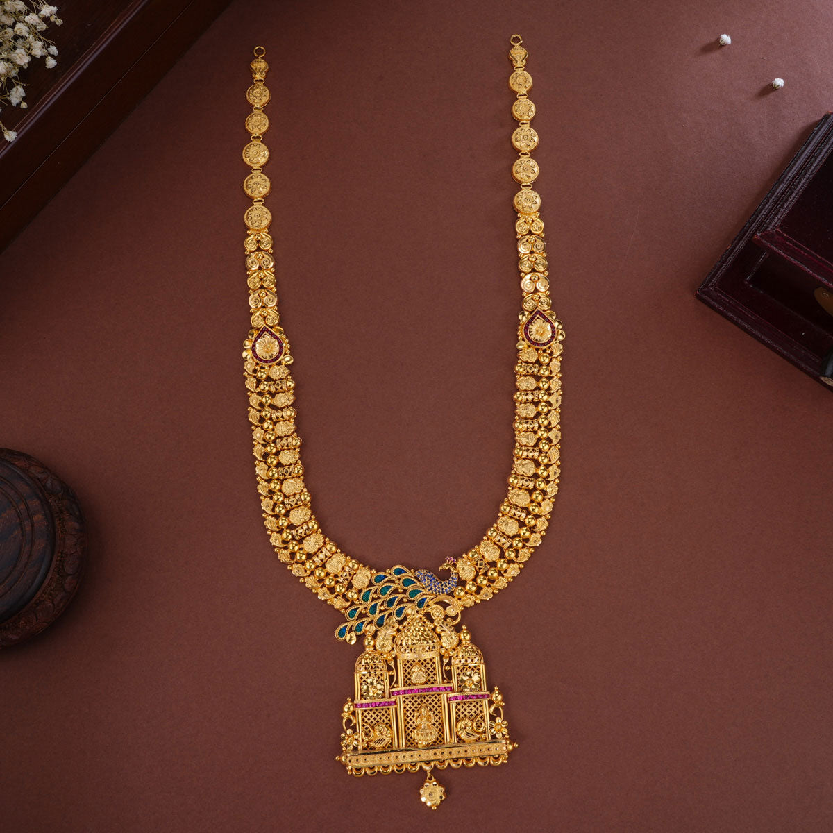 Peacock-inspired Long Necklace