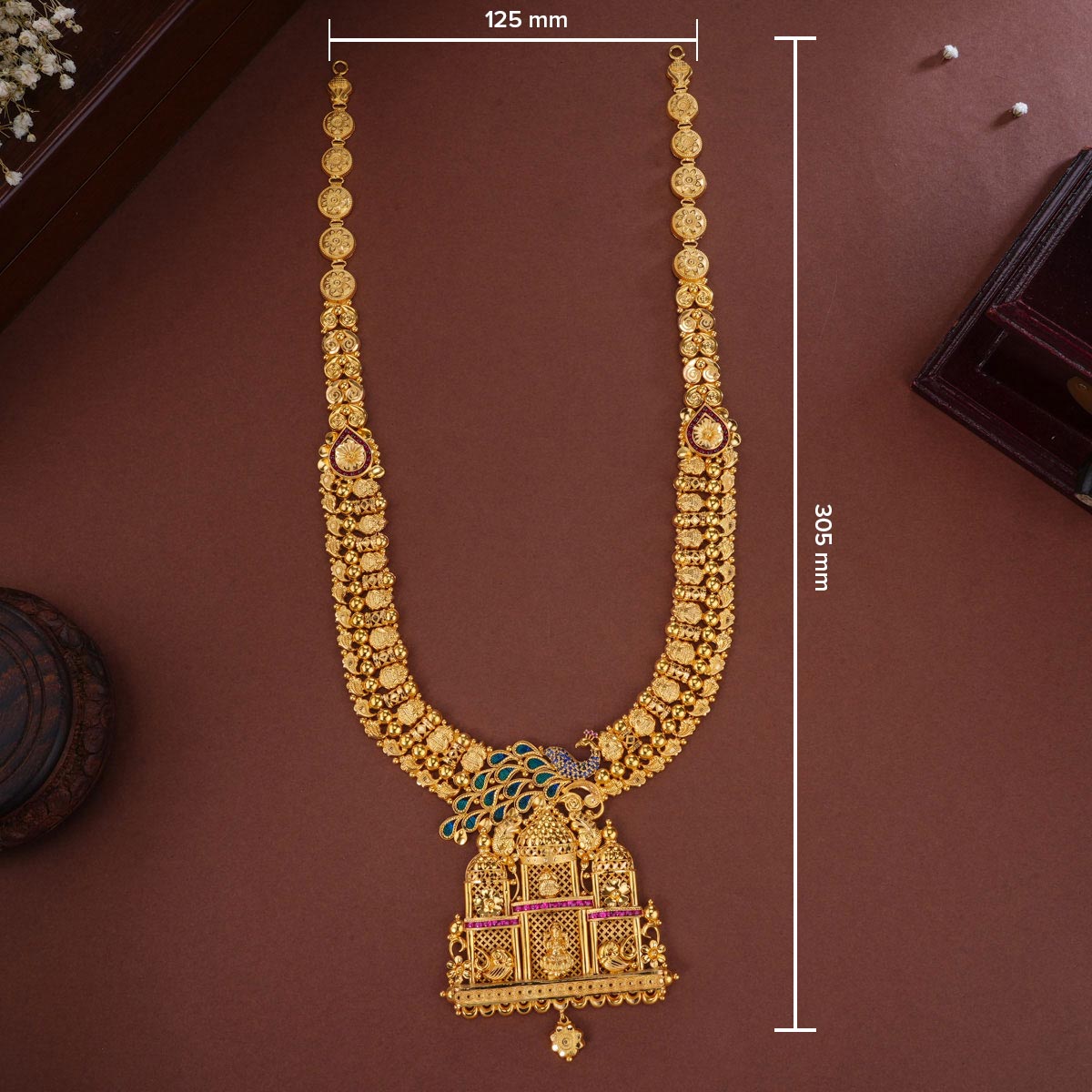 Peacock-inspired Long Necklace