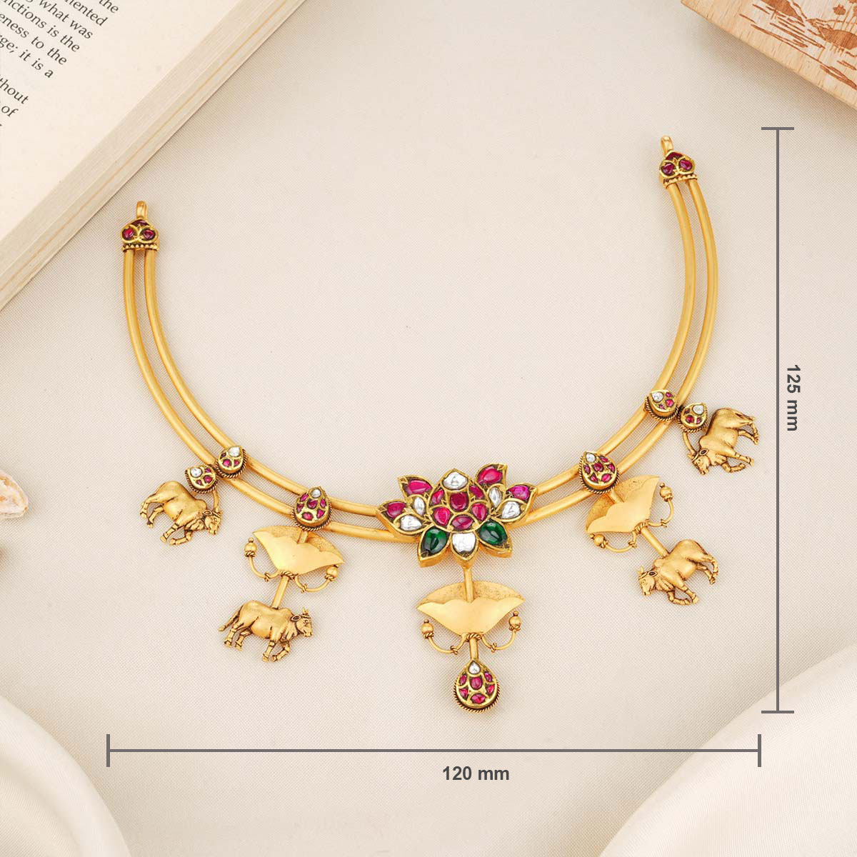 Golden Charm Short Necklace Set