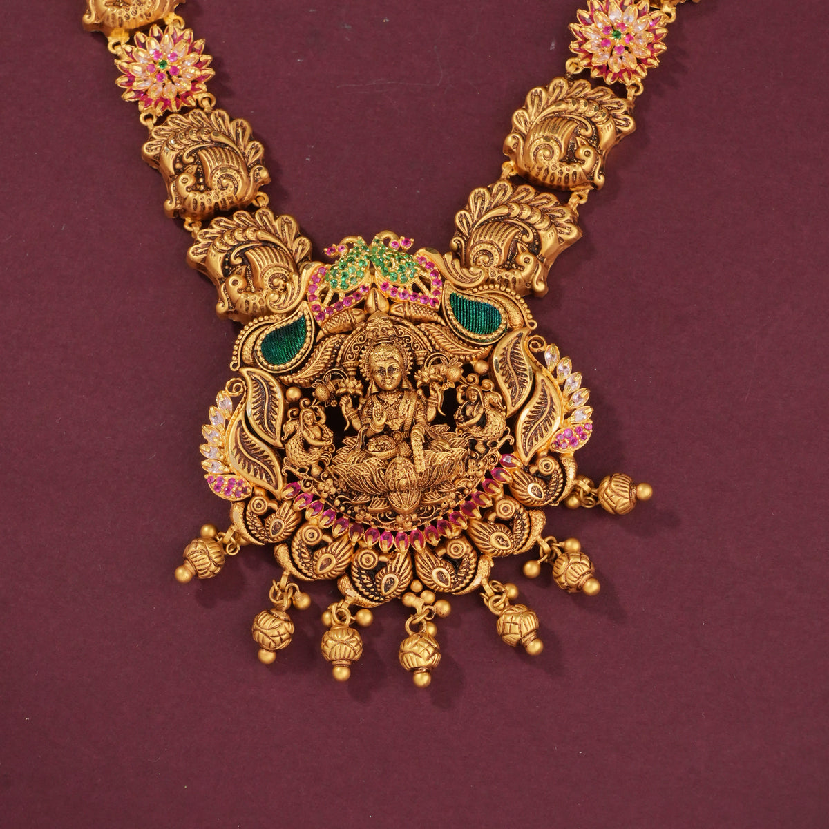 Attractive Antique Long Necklace Cum Oddiyanam