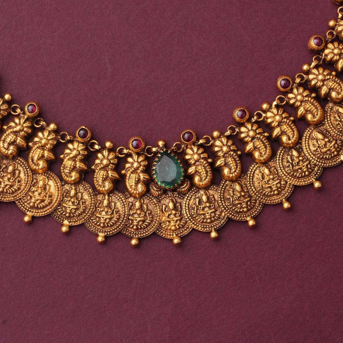Vedhikaa Antique Long Kaasu Maalai Necklace