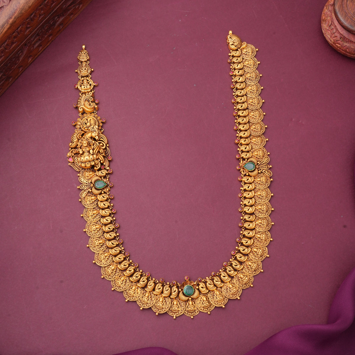 Charming Antique Long Kaasu Maalai Necklace
