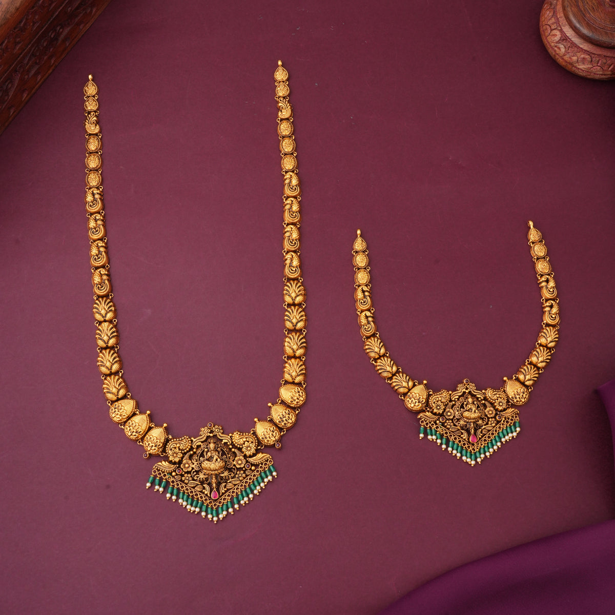 Anvikha Charm Antique Short & Long Necklace Set