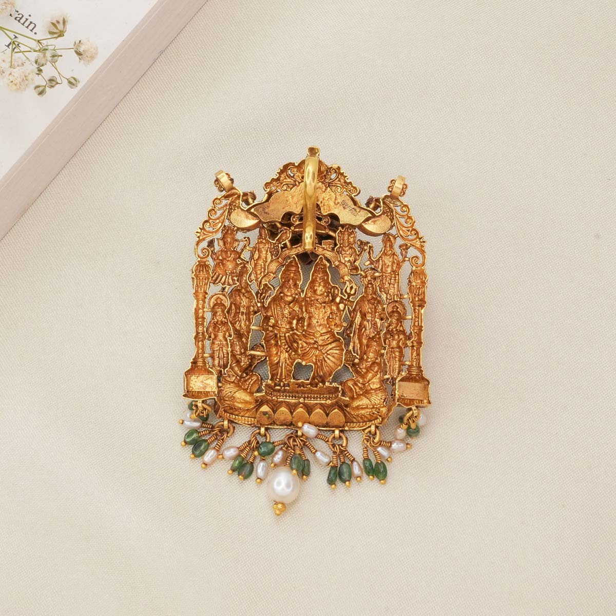 Lord Shivan Parvathi Antique Pendant
