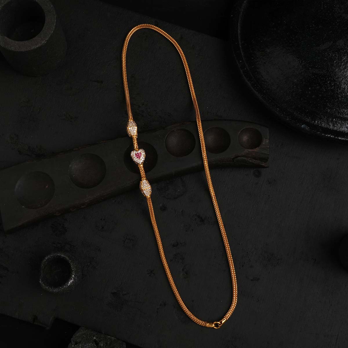 Sparkle Heart Mugappu Chain