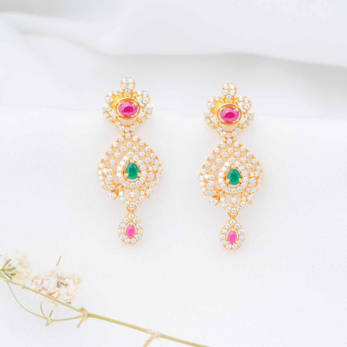 Glitz Charm Long Earrings