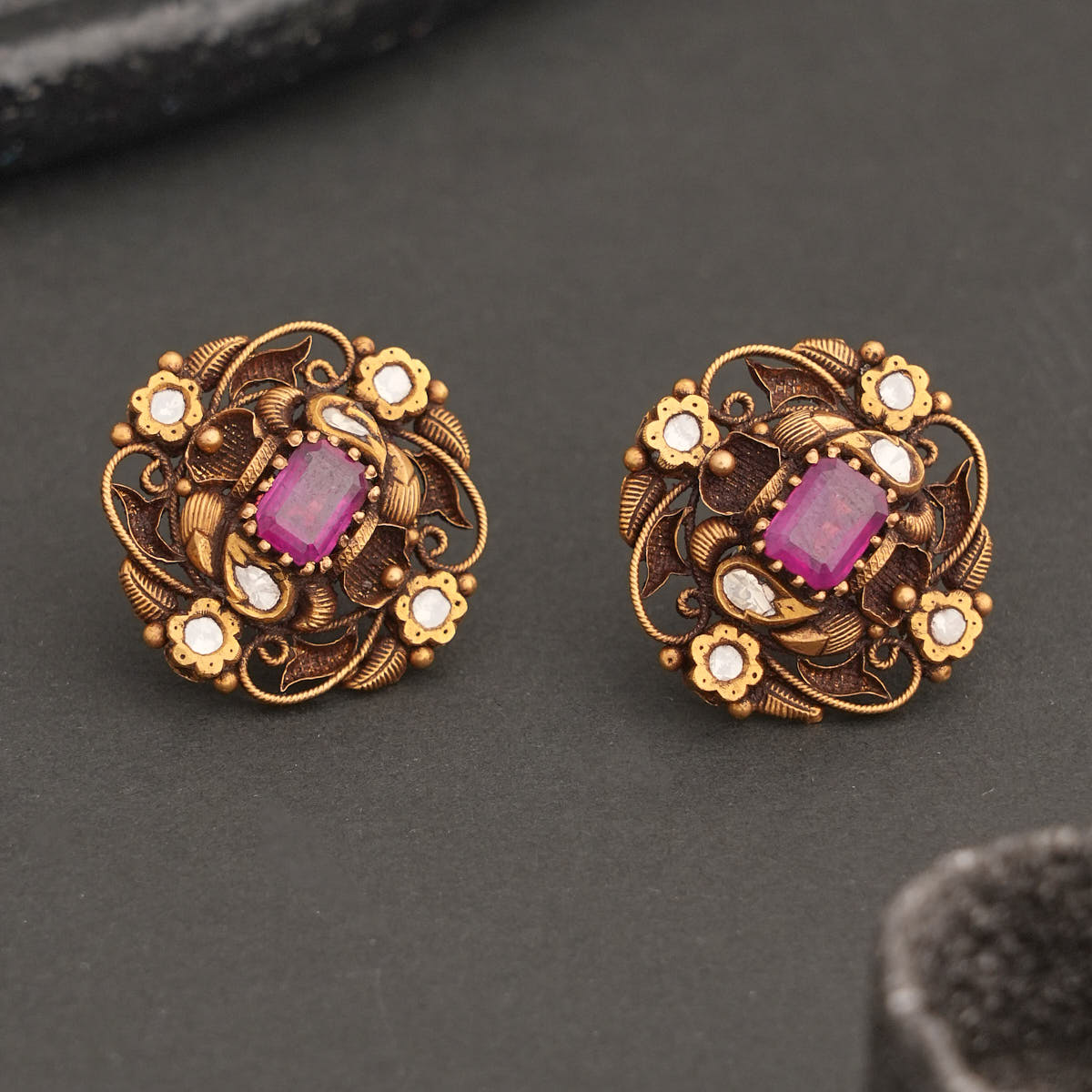 Golden Splendor Antique Studs