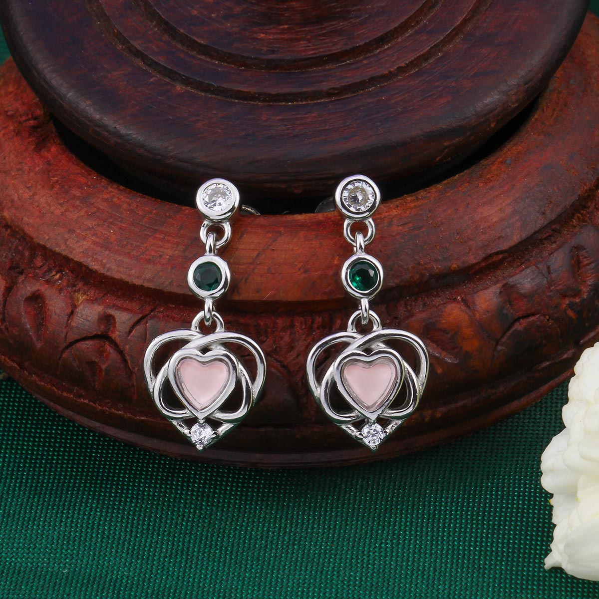 Fancy Silver Long Earrings