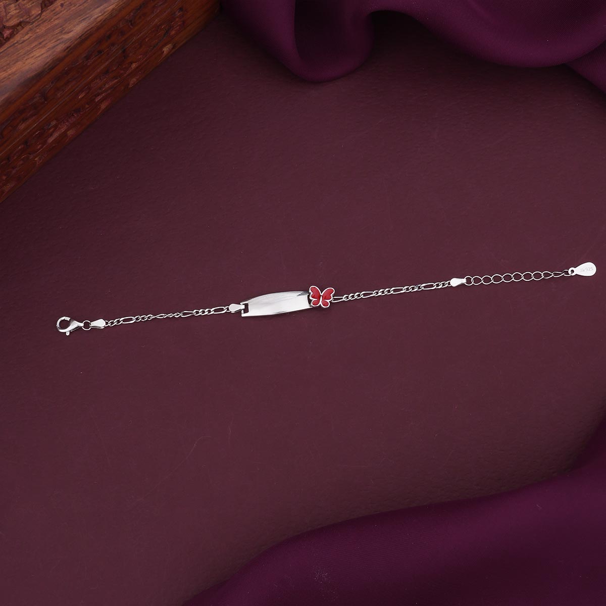 Cute Butterfly Silver Baby Bracelet