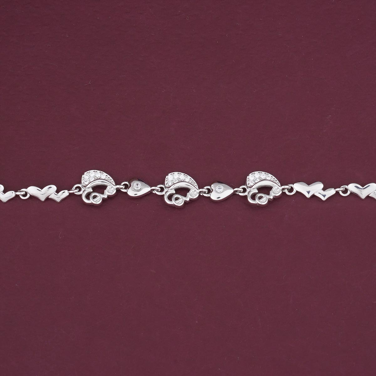 Heart Design Silver Bracelet