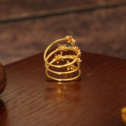Glittering Star Gold Ring
