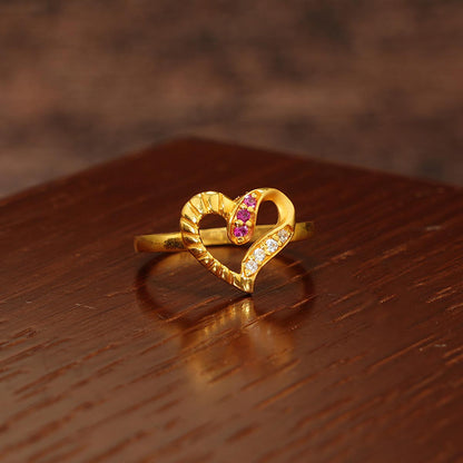 Love Heart Gold Ring