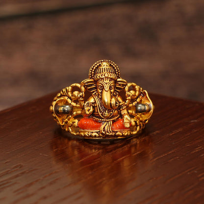 God Ganesha Gold Ring