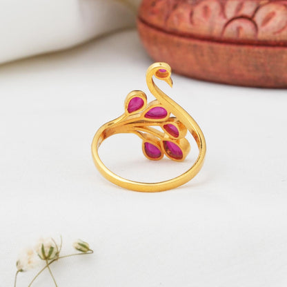Pink Peacock Ring