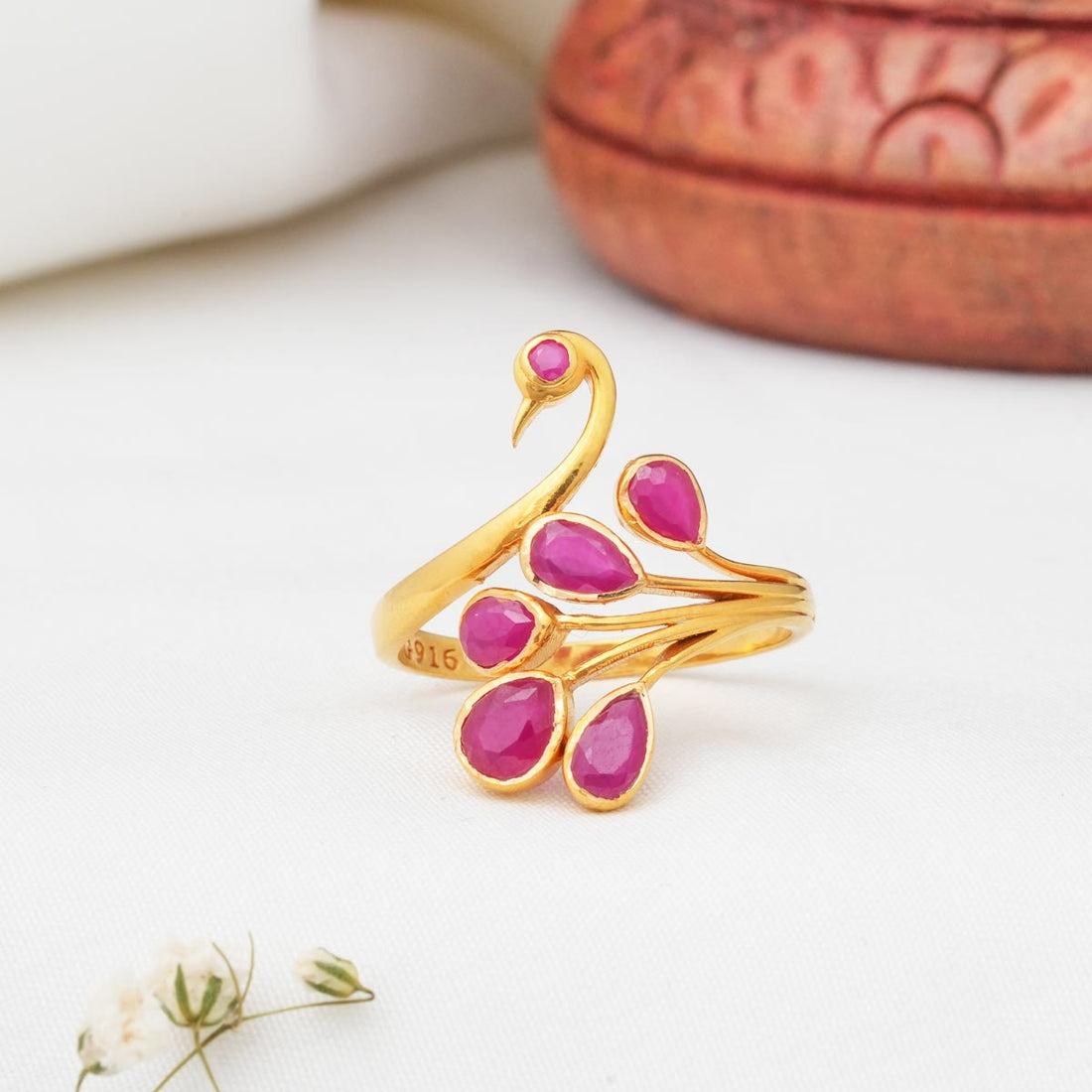 Pink Peacock Ring