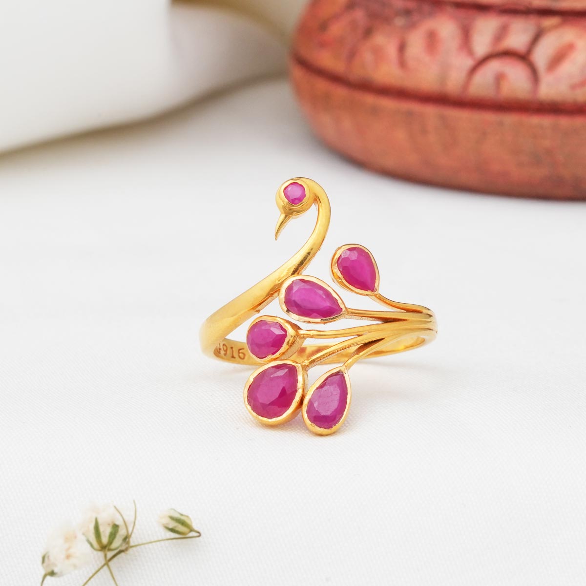 Pink Peacock Ring