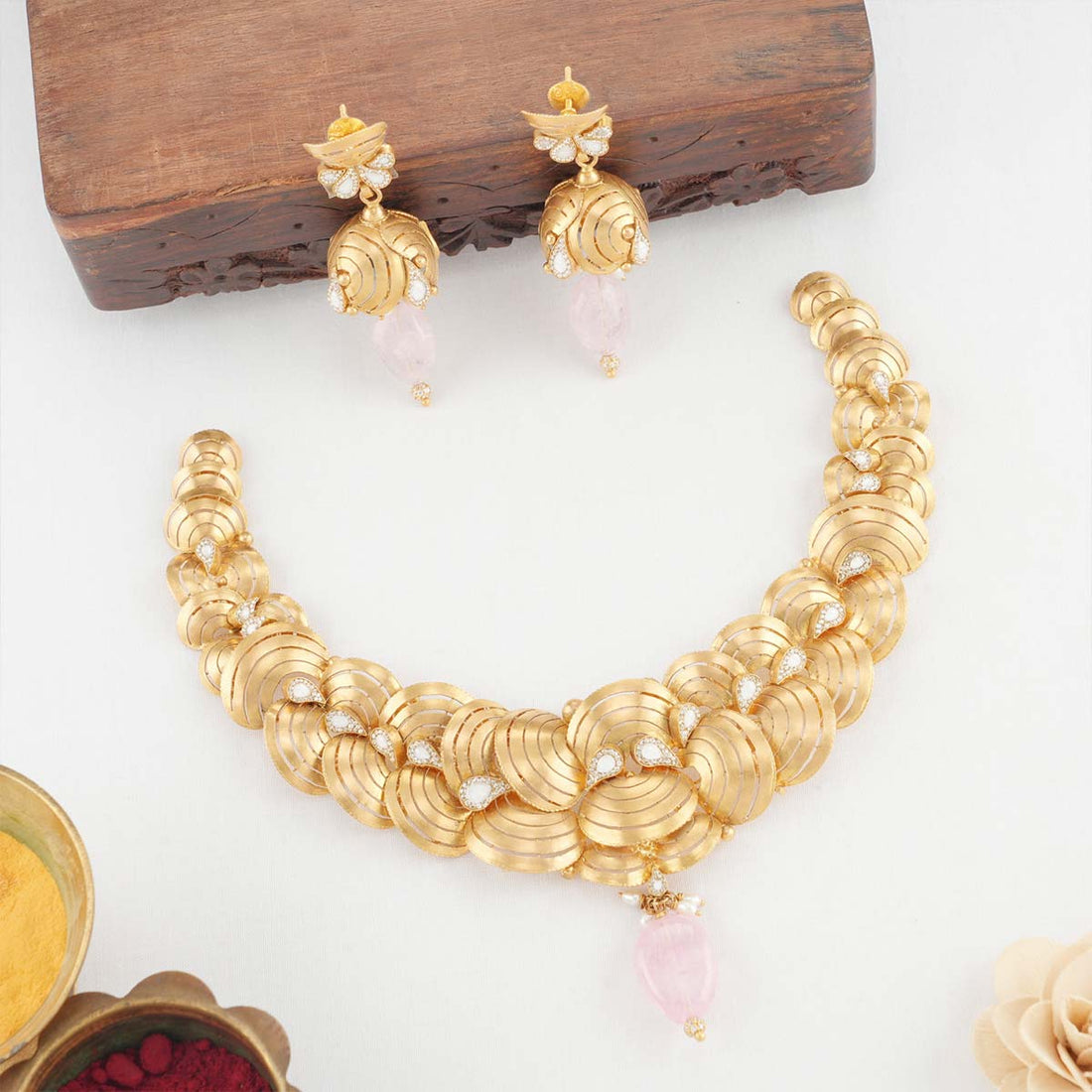 Floral Designer Necklace Set