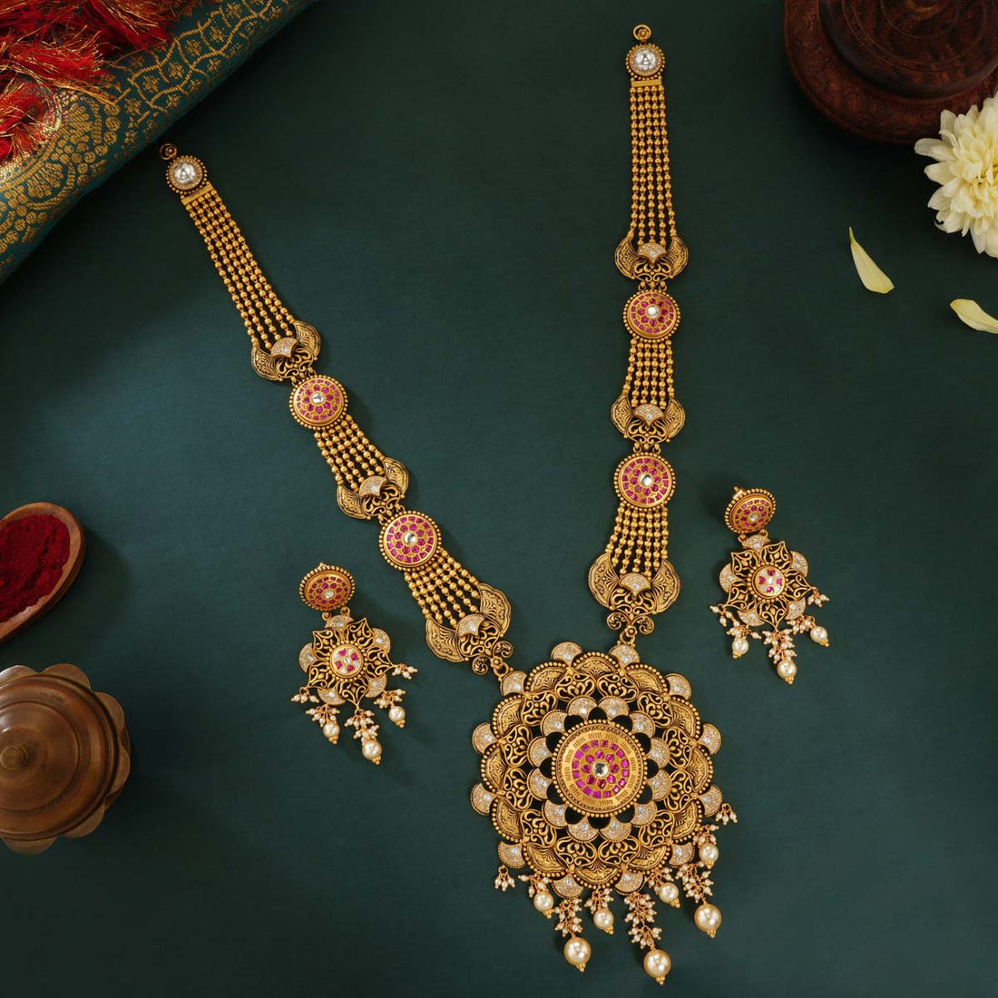 Pranitha Antique Necklace set