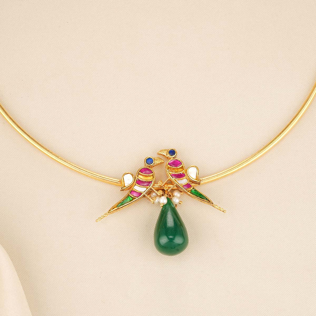 Pair of birds Hasli Necklace Set