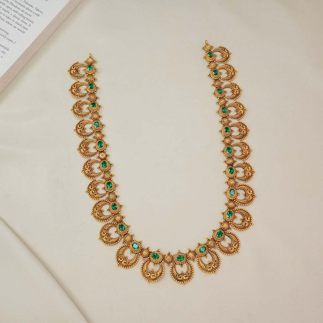 Shinning Greenish Long Necklace
