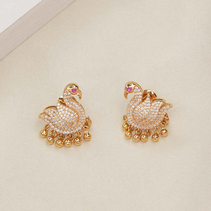 Pink Swan Short Necklace Set