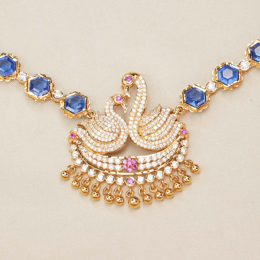 Bold Blue Short Necklace Set
