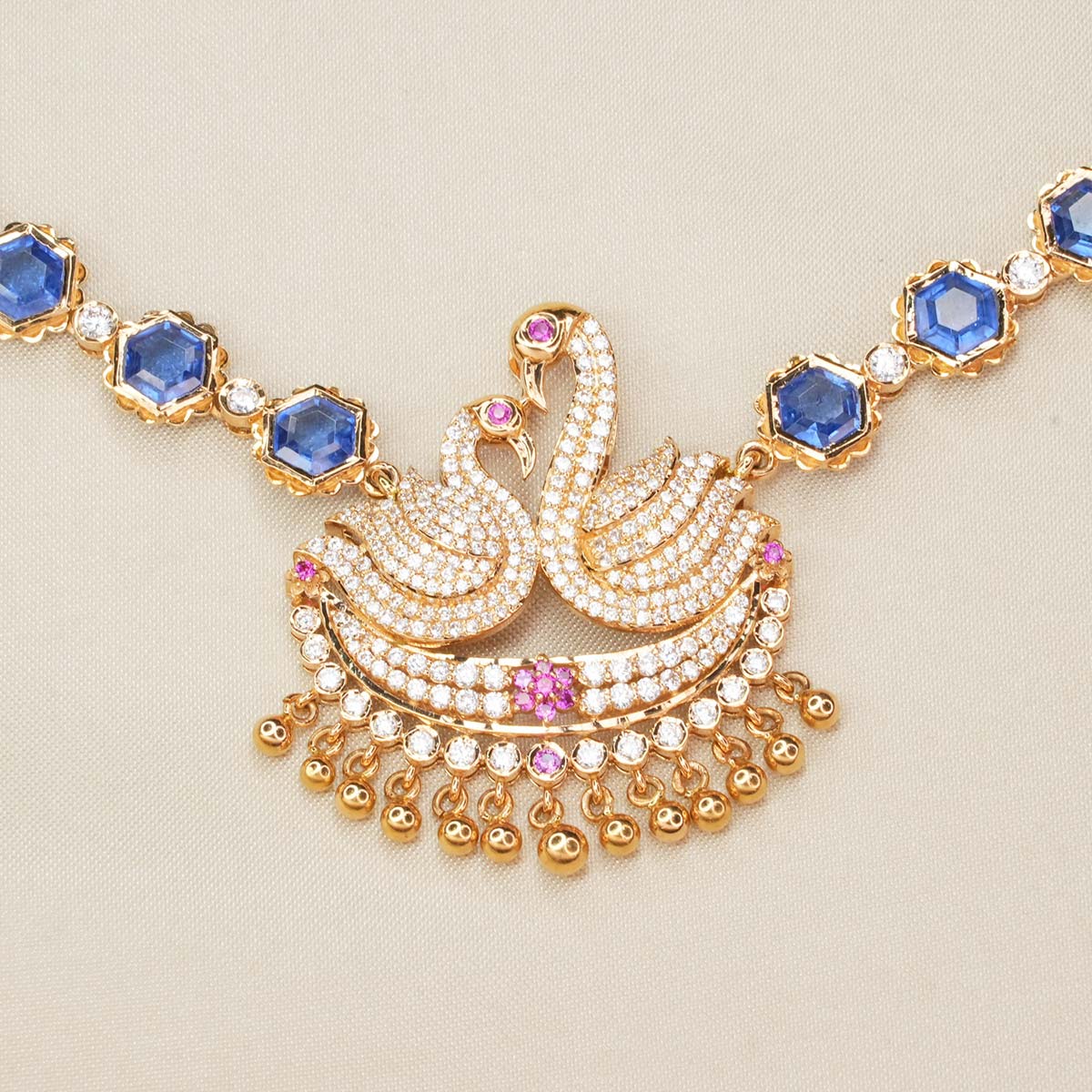 Bold Blue Short Necklace Set