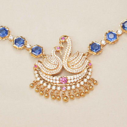Bold Blue Short Necklace Set