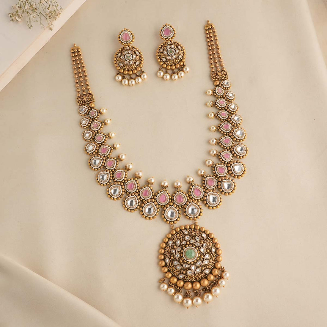 Trendy Look Kundan Long Necklace Set