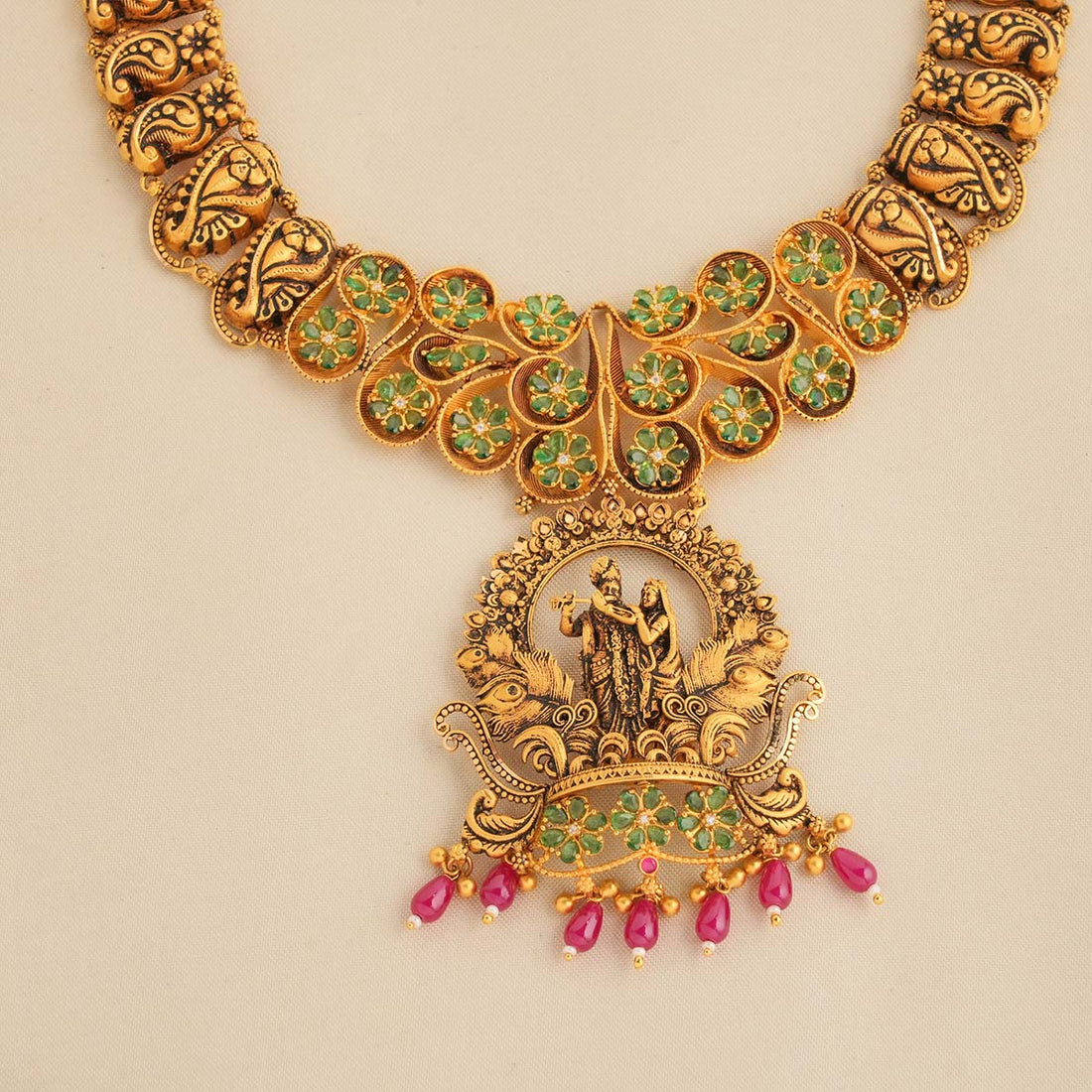 Luxurious Antique Long Necklace Set