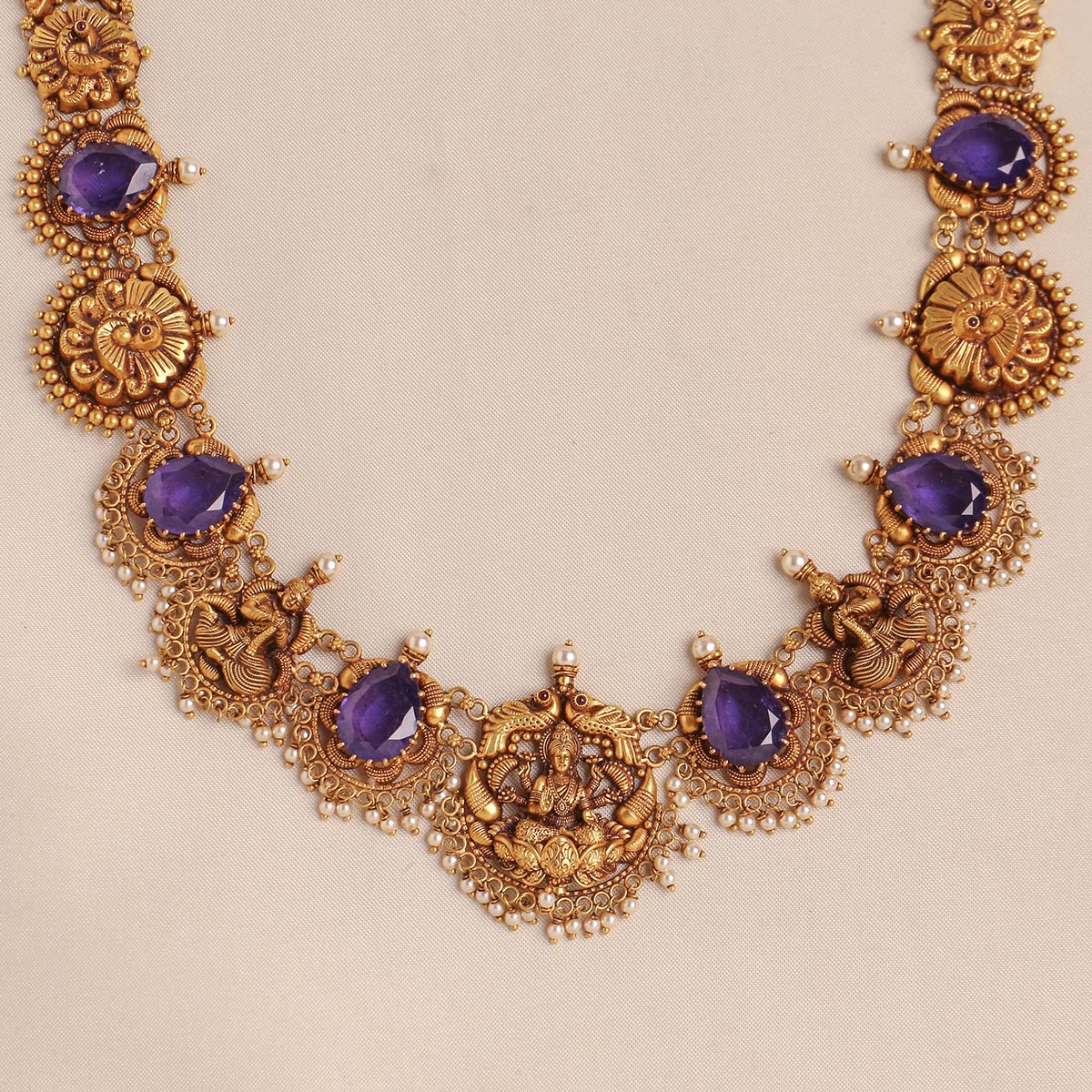 Attractive Purple Antique Long Necklace