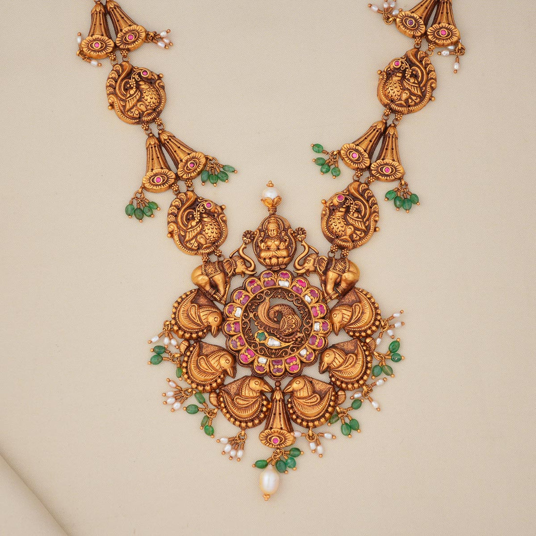 Glaring Antique Nagas Long Necklace