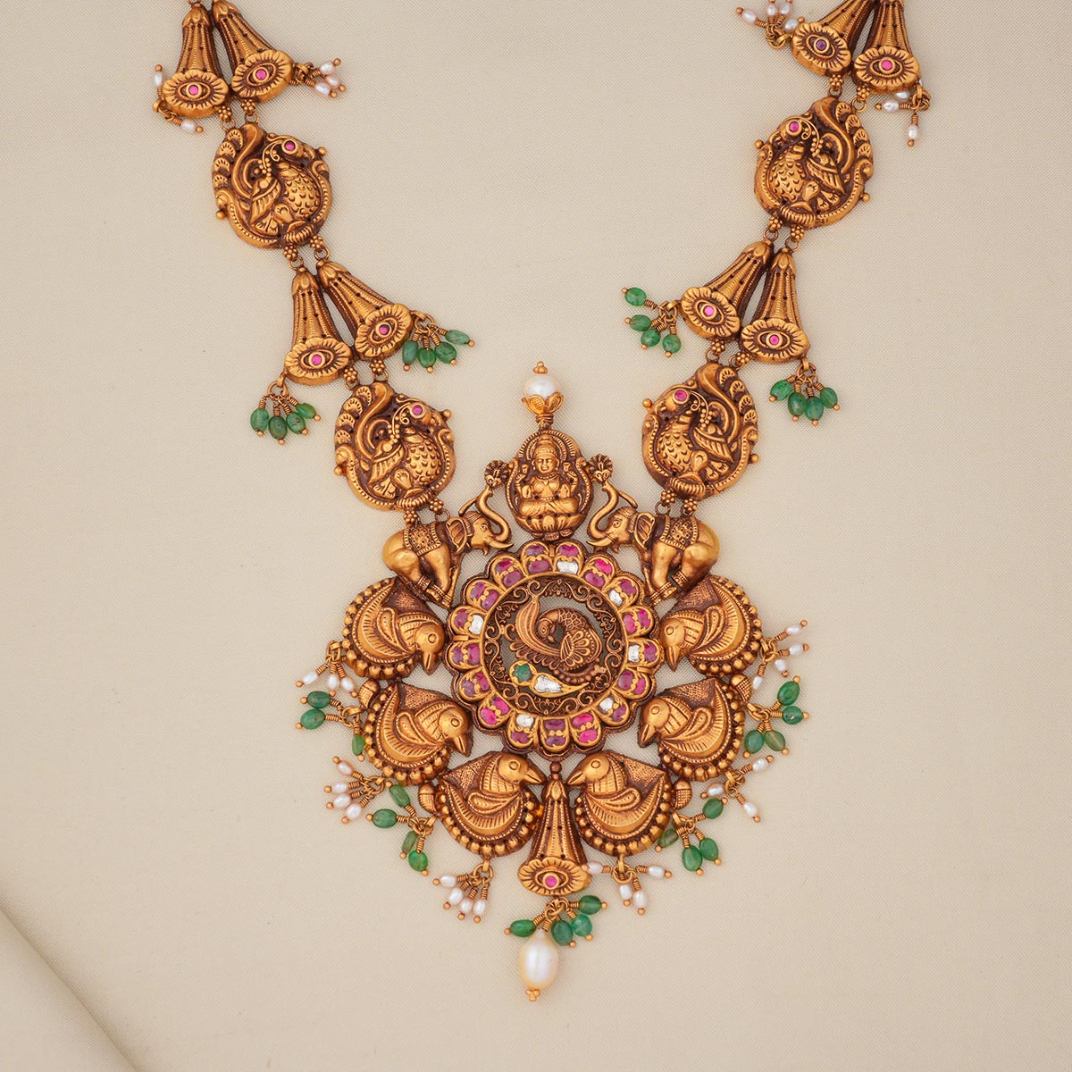 Glaring Antique Nagas Long Necklace