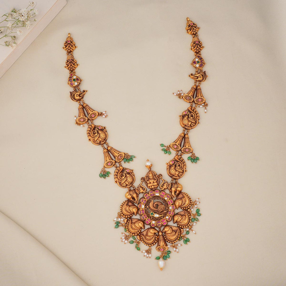 Glaring Antique Nagas Long Necklace