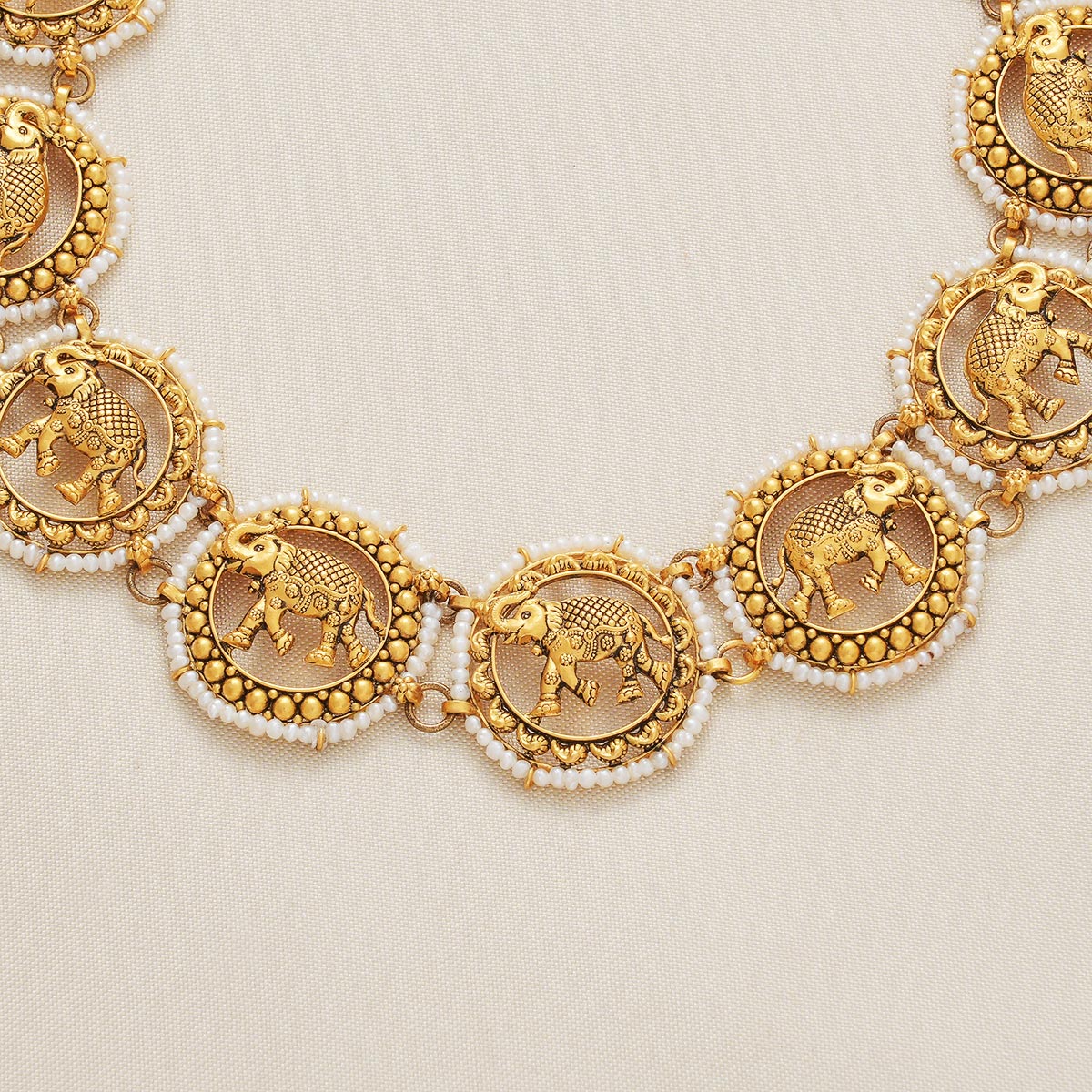 Elephant Designed Short Necklace Set