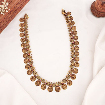 Unique Antique Kaasumalai Necklace Cum Oddiyanam