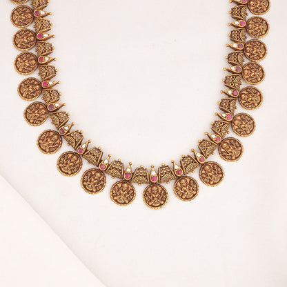 Unique Antique Kaasumalai Necklace Cum Oddiyanam