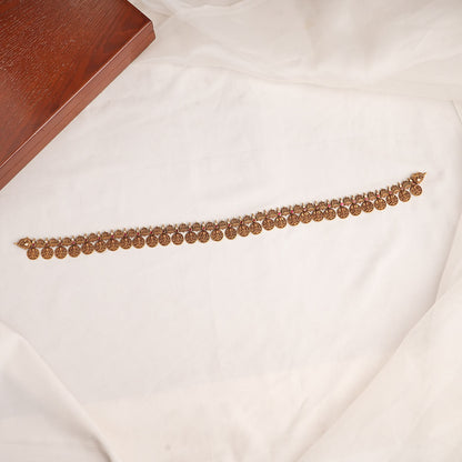 Unique Antique Kaasumalai Necklace Cum Oddiyanam