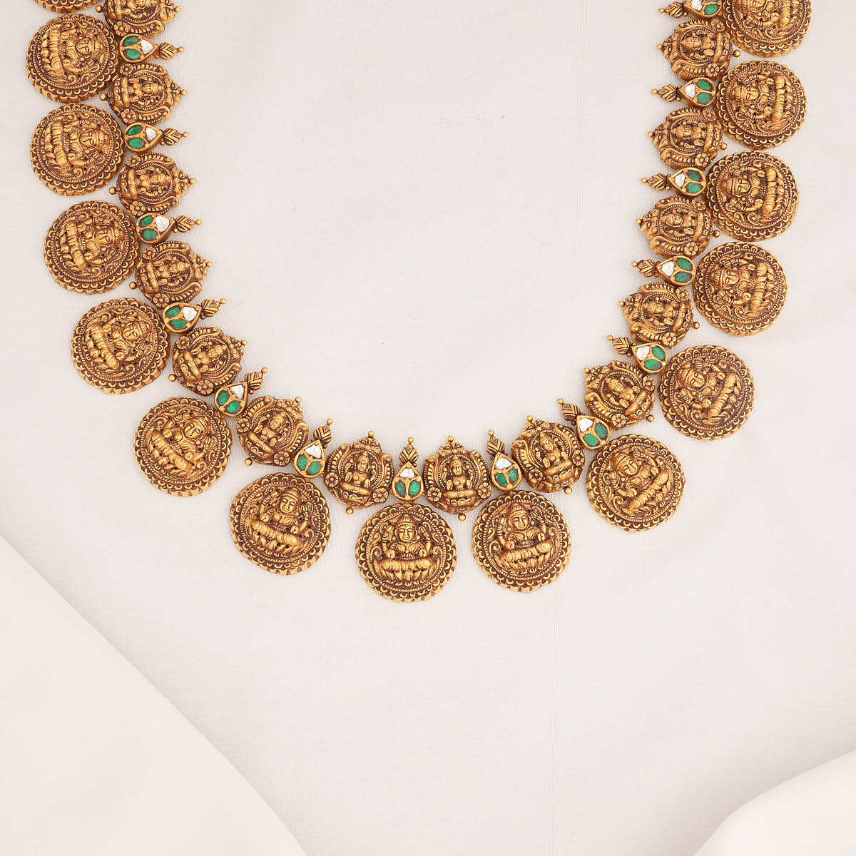 Antique Kaasumalai Necklace Cum Oddiyanam