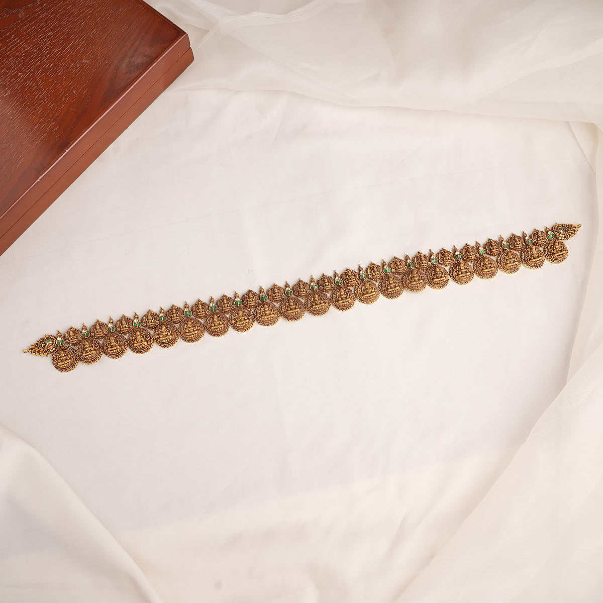 Antique Kaasumalai Necklace Cum Oddiyanam