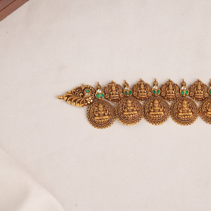 Antique Kaasumalai Necklace Cum Oddiyanam