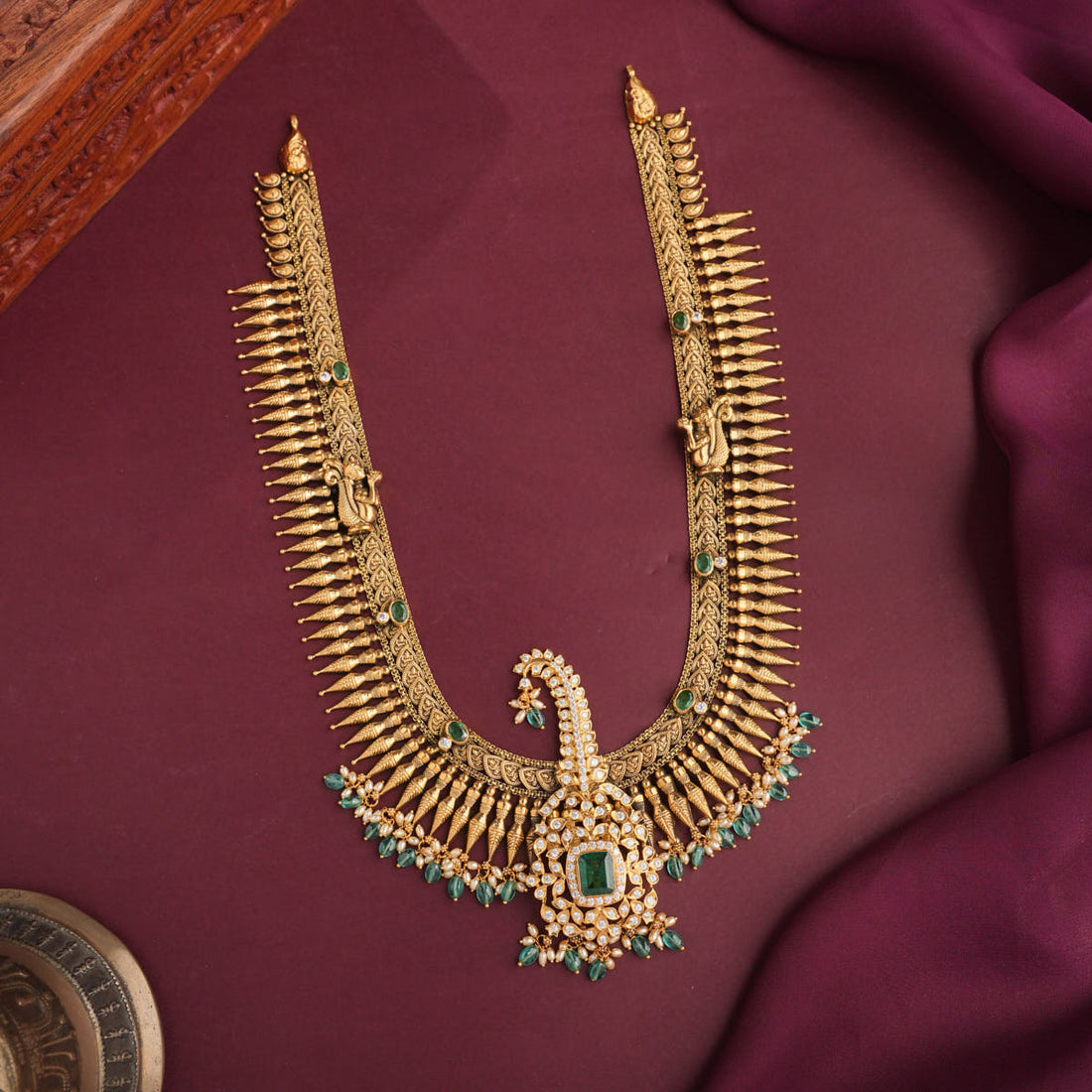 Mullai Mala Antique Long Necklace