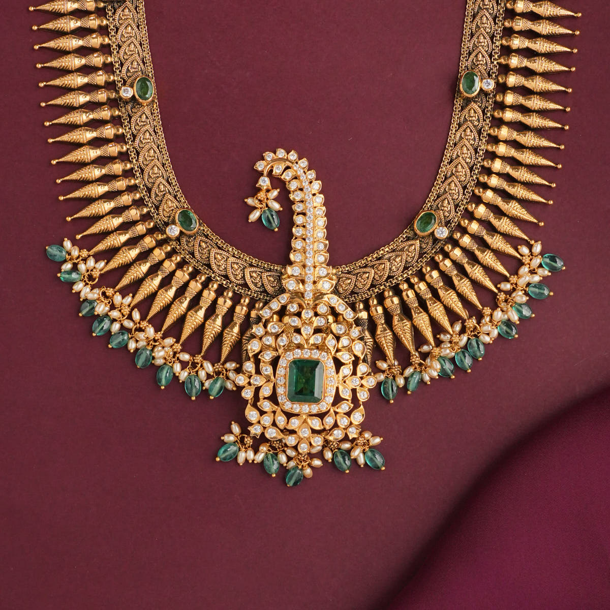Mullai Mala Antique Long Necklace