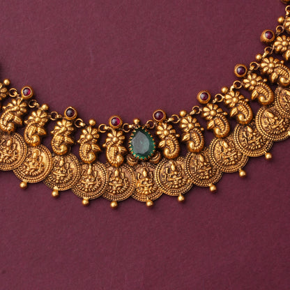 Vedhikaa Antique Long Kaasu Maalai Necklace