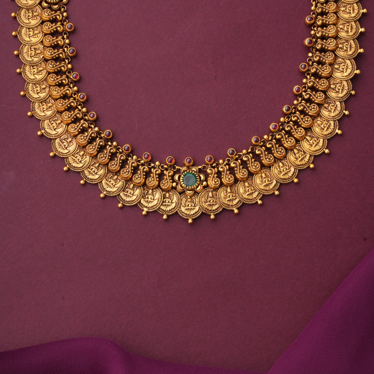 Stunning Antique Long Kaasu Maalai Necklace