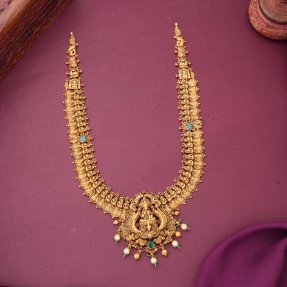 Dhanshikaa Antique Long Kaasu Maalai Necklace