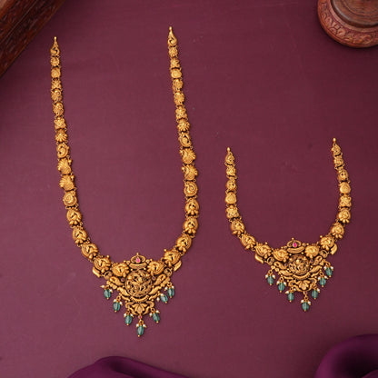Yaadhavi Antique Short &amp; Long Necklace Set
