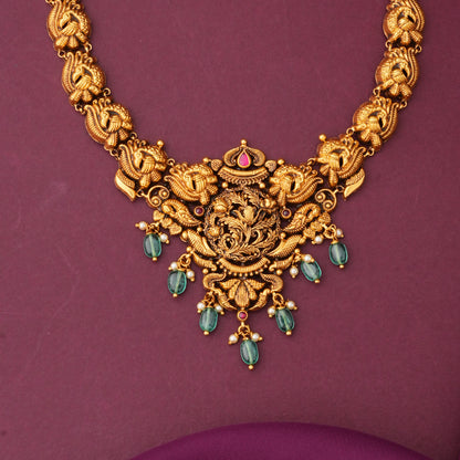 Yaadhavi Antique Short &amp; Long Necklace Set