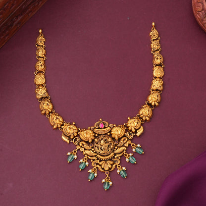 Yaadhavi Antique Short &amp; Long Necklace Set