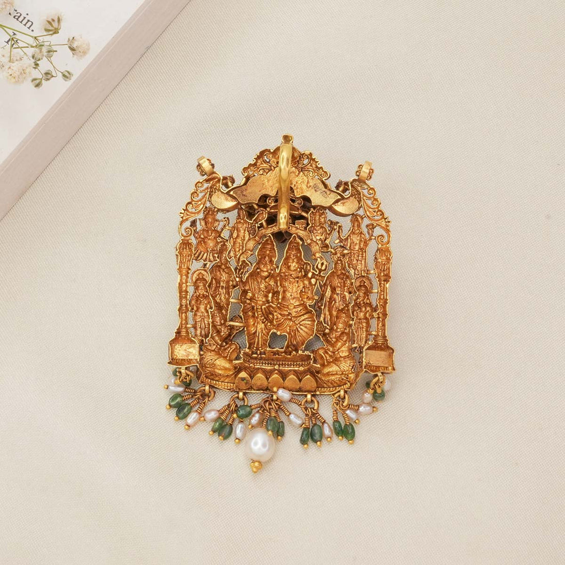 Lord Shivan Parvathi Antique Pendant